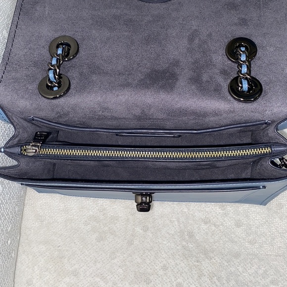 *SOLD*Coach Parker Slate Blue Leather Shoulder Bag - Picture 16 of 17